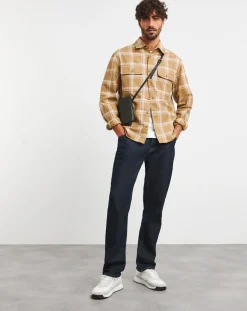 BOSS Beige Checked Overshirt