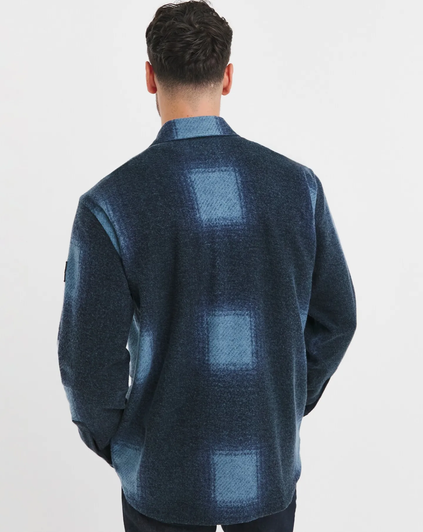 BOSS Blue Checked Overshirt