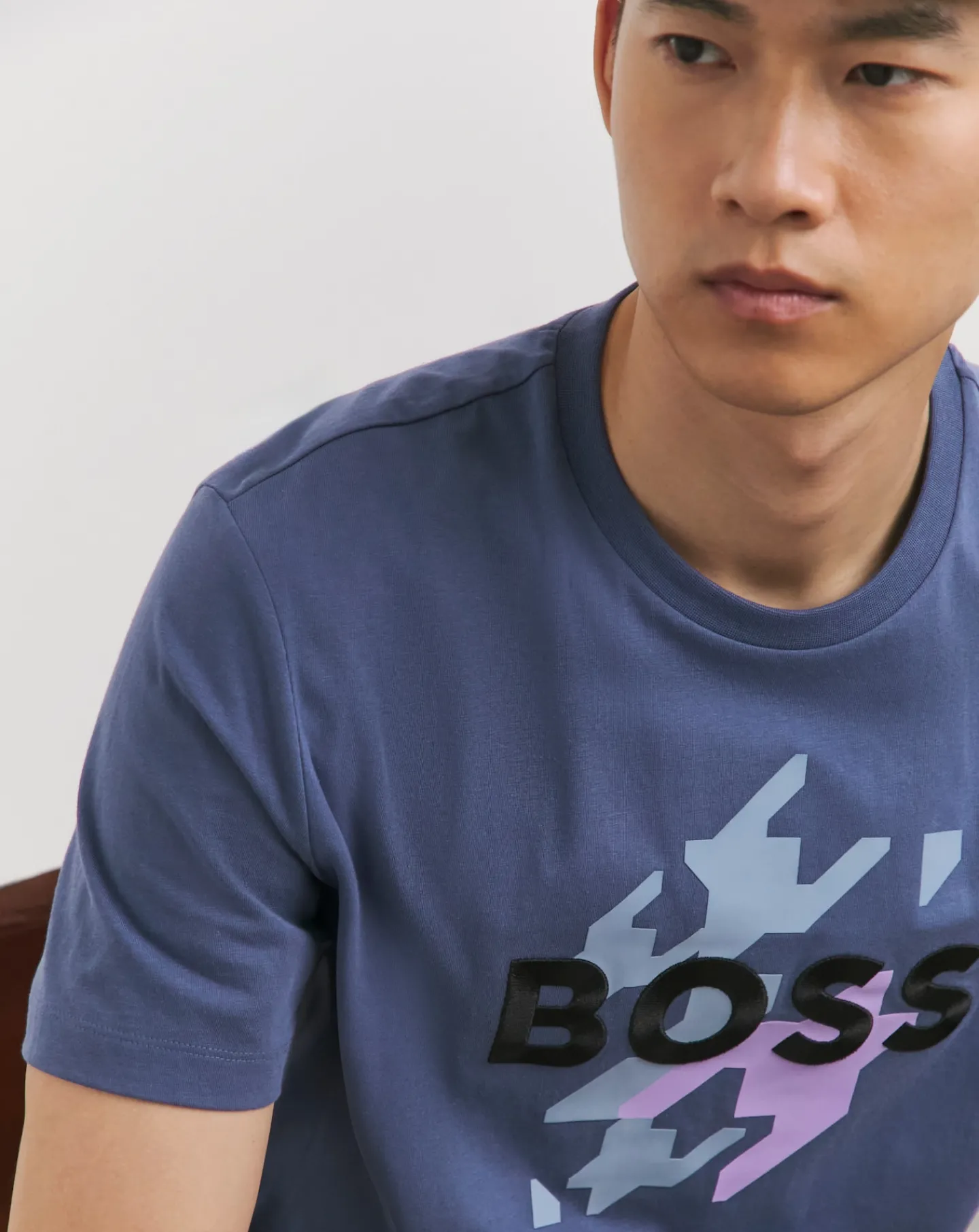 BOSS Blue Short Sleeve Graphic Logo T-Shirt