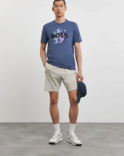 BOSS Blue Short Sleeve Graphic Logo T-Shirt