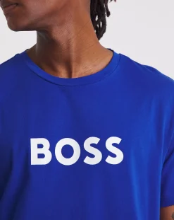 BOSS Bright Blue Logo Beach T-Shirt