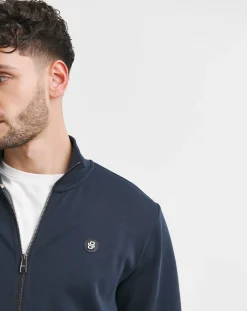 BOSS Dark Blue Full-Zip BB Badge Sweatshirt
