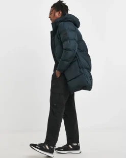 BOSS Dark Blue Long Padded Coat