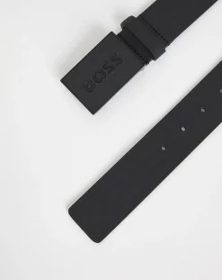BOSS Icon Tonal Plaque Leather Belt