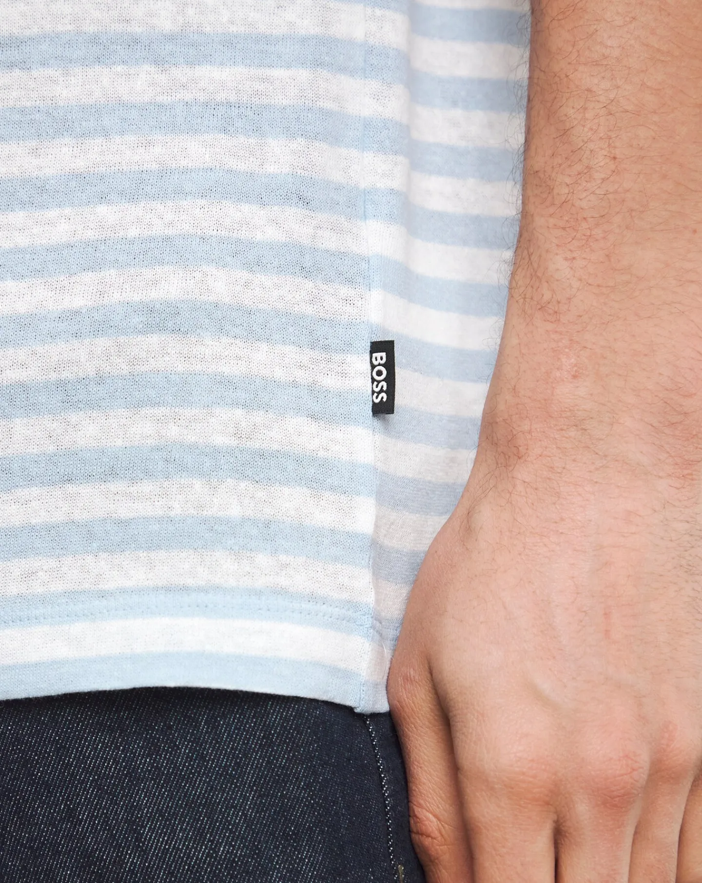 BOSS Linen Mix Crew Neck T-shirt