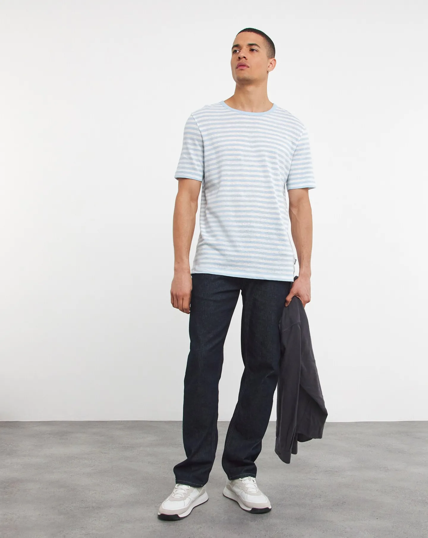 BOSS Linen Mix Crew Neck T-shirt