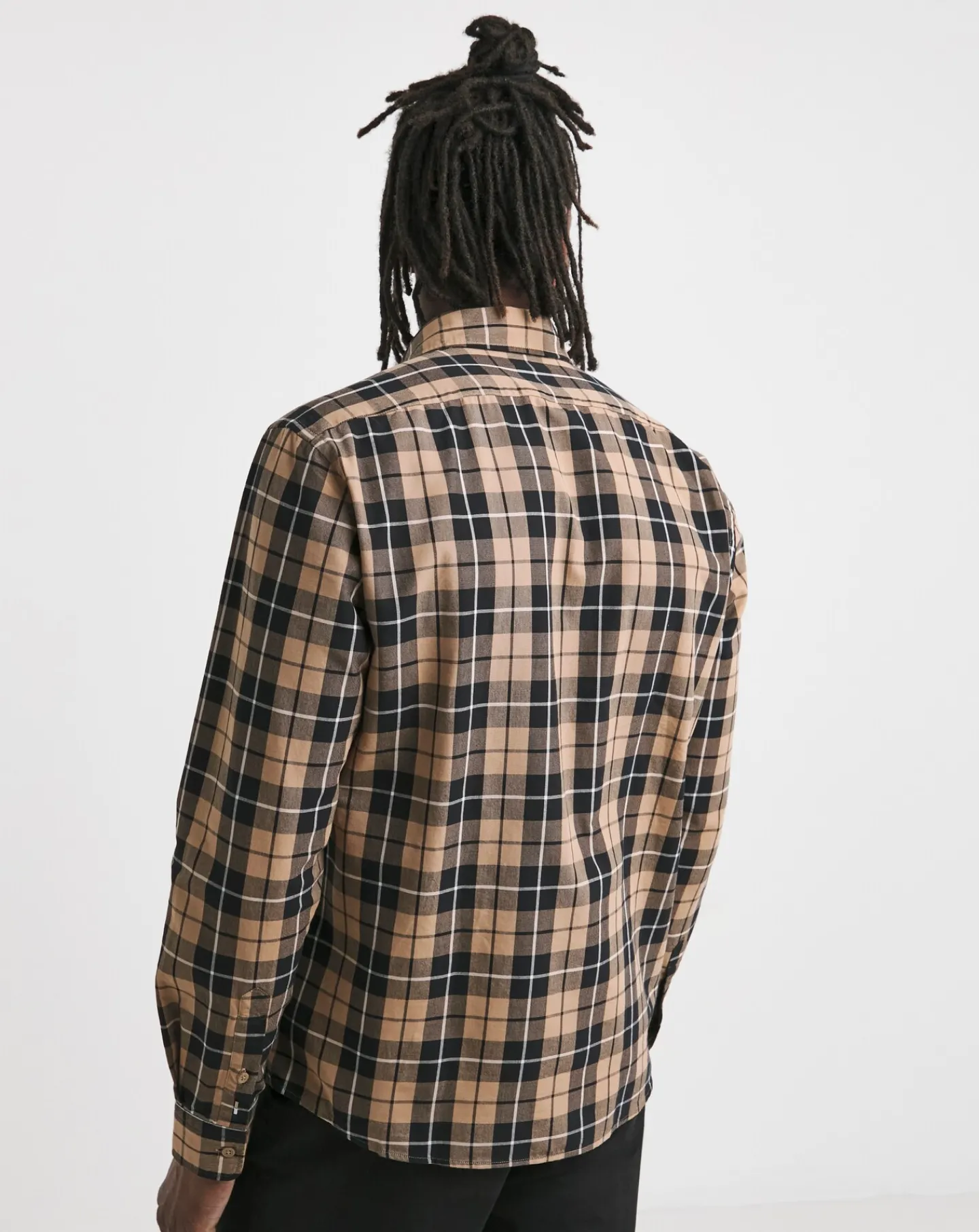 BOSS Long Sleeve Beige Check Shirt