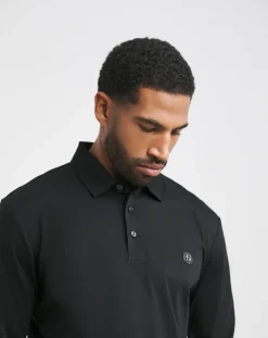 BOSS Long Sleeve Metal Badge Polo