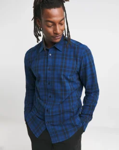BOSS Long Sleeve Blue Check Shirt