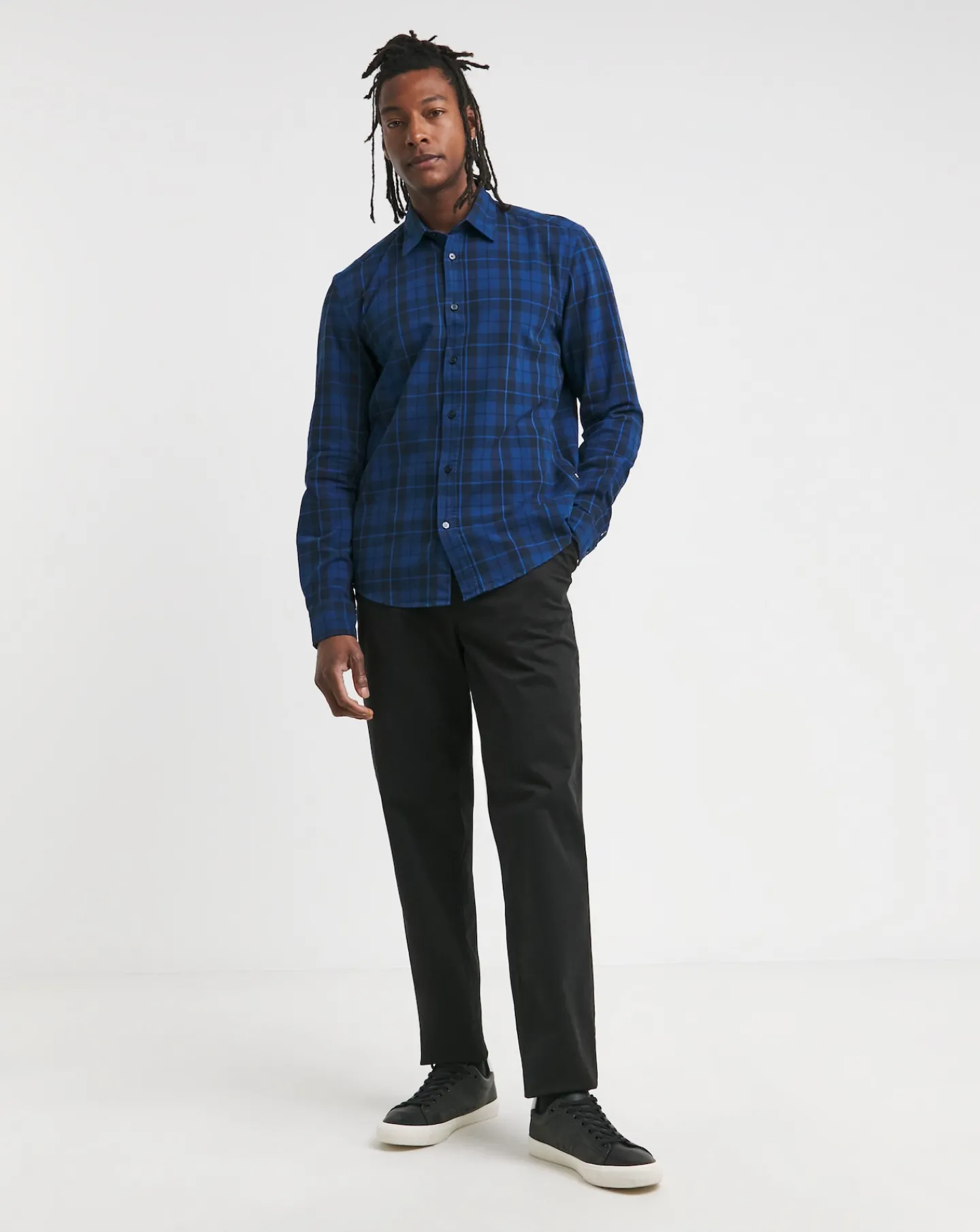 BOSS Long Sleeve Blue Check Shirt