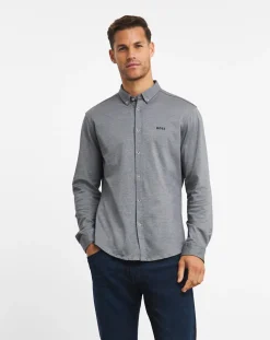 BOSS Long Sleeve Jersey Oxford Shirt