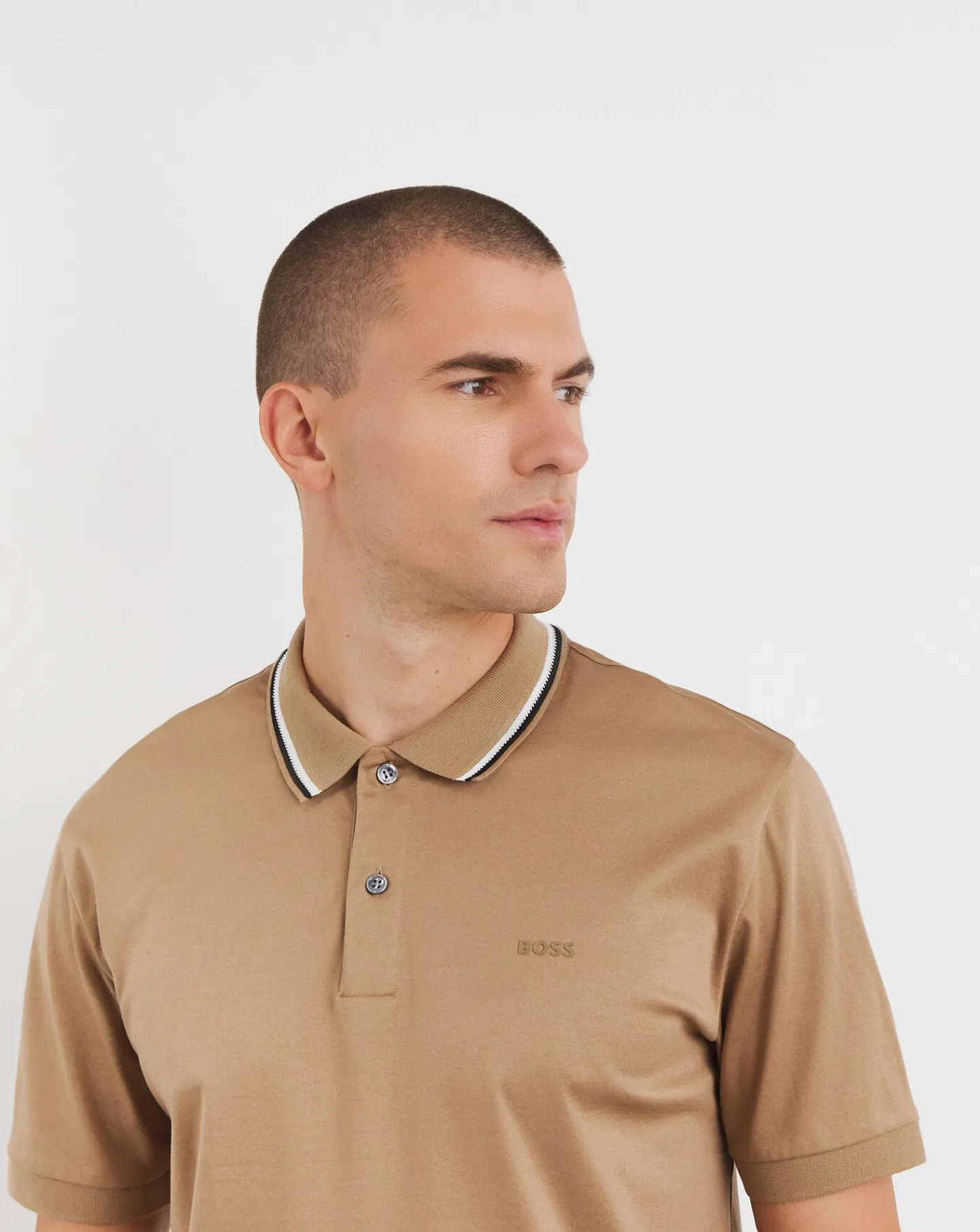 BOSS Short Sleeve Tipped Collar Polo