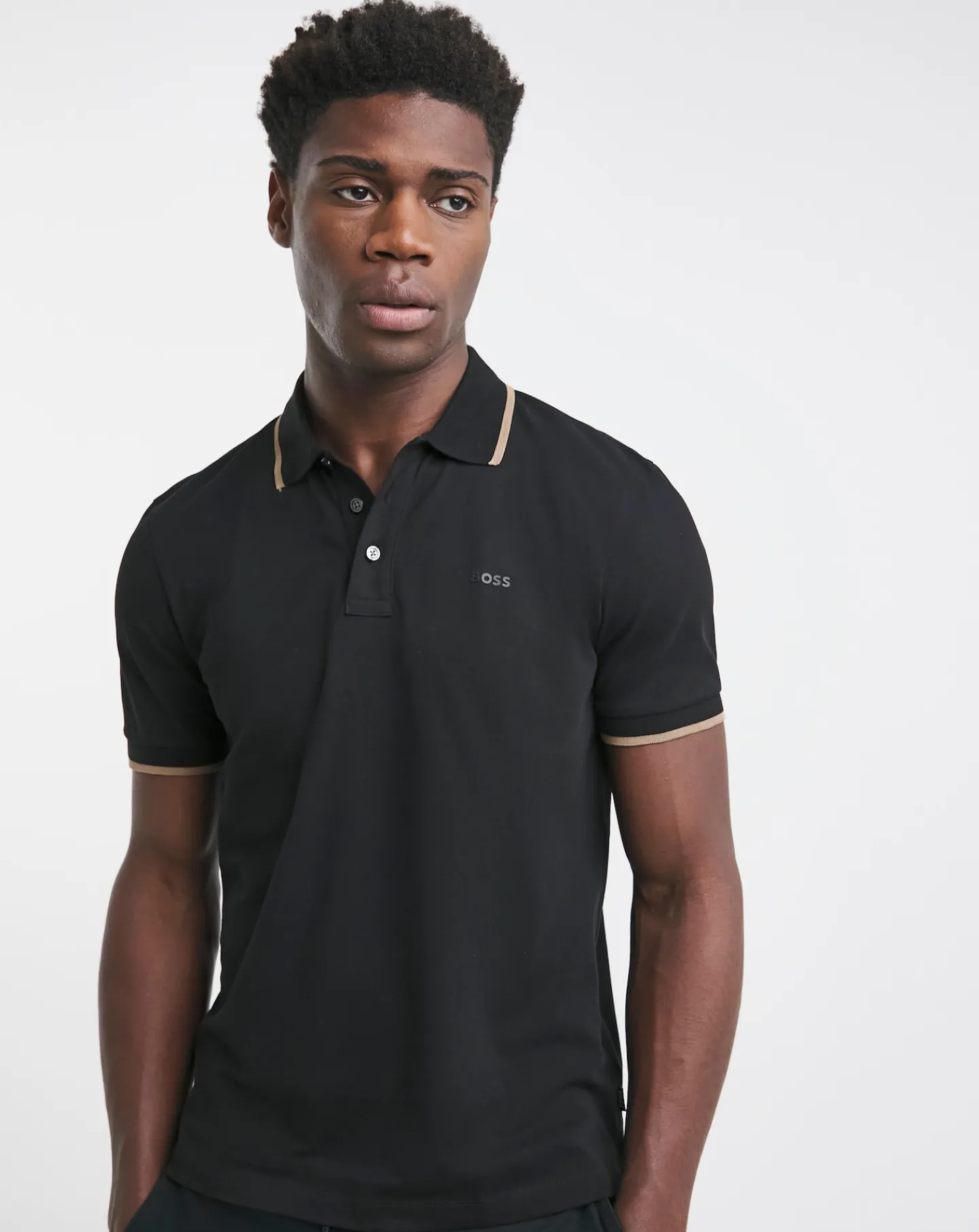 BOSS Short Sleeve Tipped Collar Polo