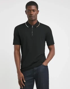 BOSS Short Sleeve Zip Neck Polo