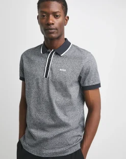 BOSS Short Sleeve Dark Blue Contrast Placket Polo