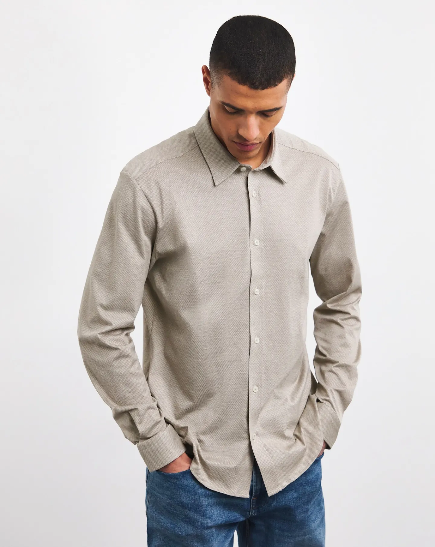 BOSS Stretch Natural Long Sleeve Shirt
