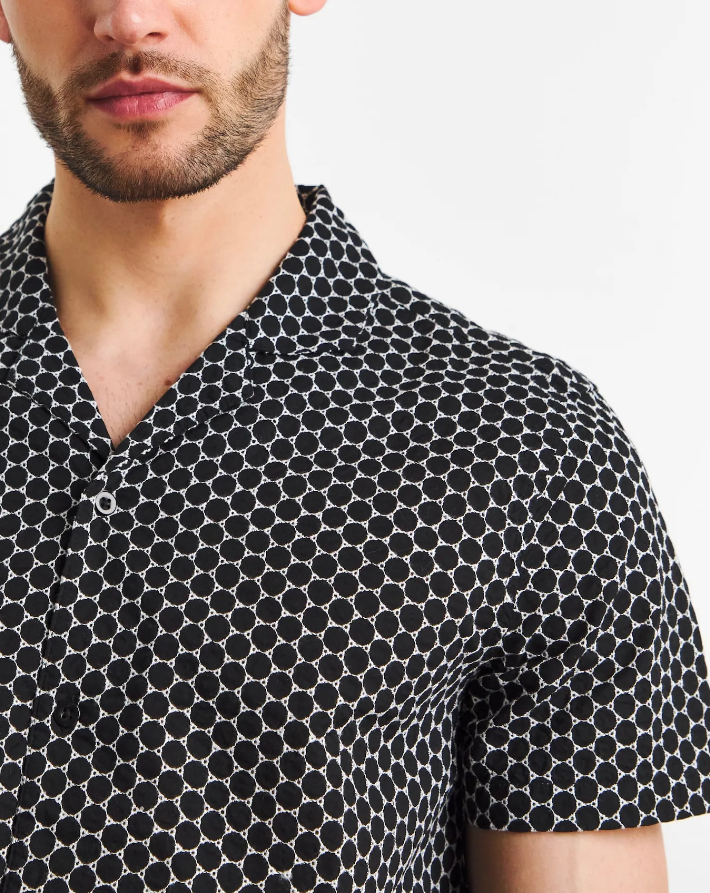 Jacamo Broderie Cuban Collar Shirt