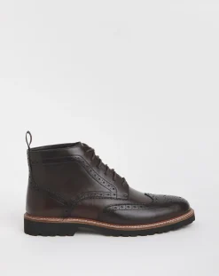 Jacamo Brogue Leather Lace Up Boot Wide