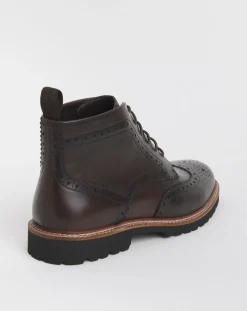 Jacamo Brogue Leather Lace Up Boot Wide