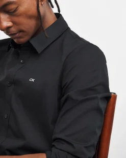 Calvin Klein Black Stretch Poplin Shirt
