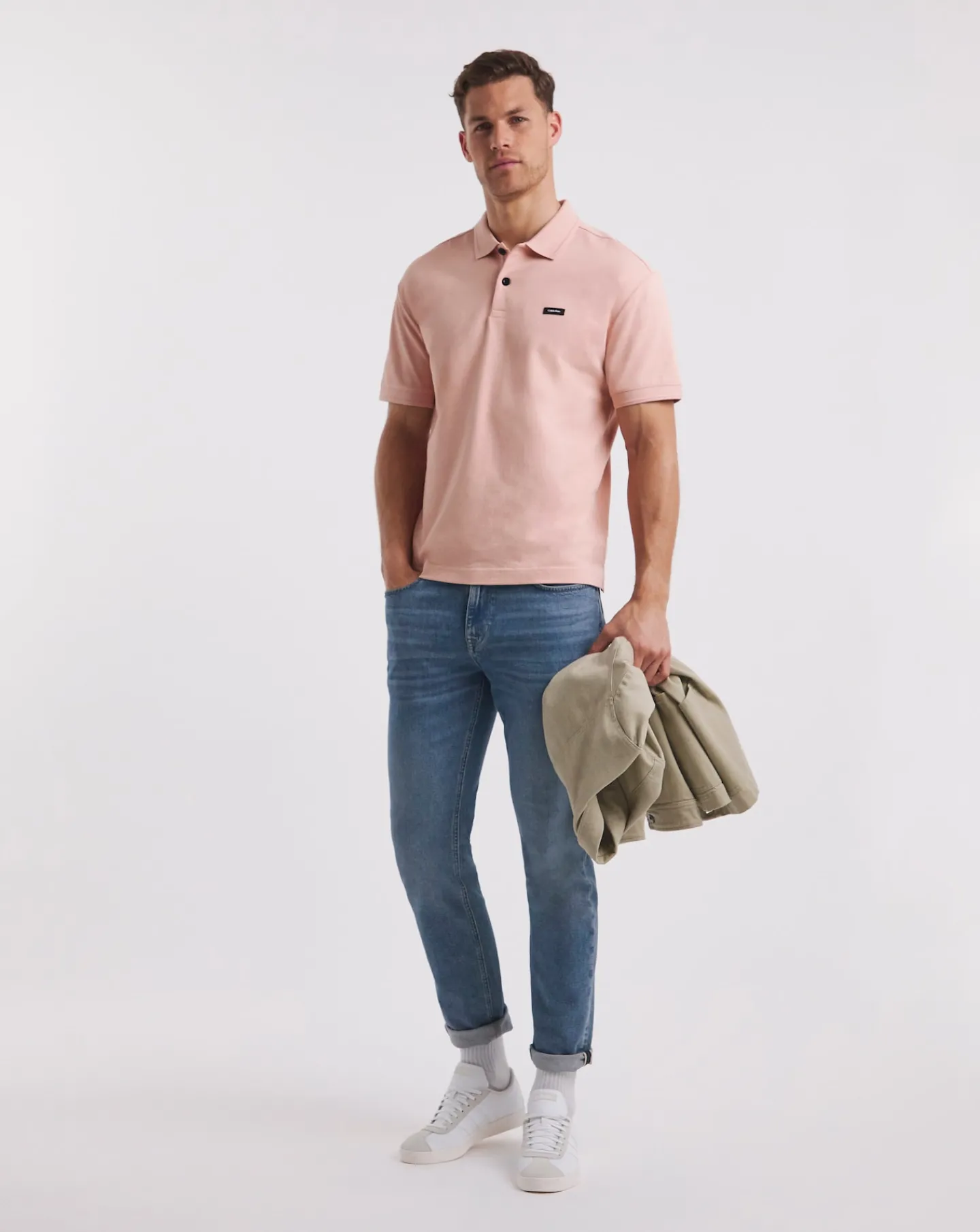Calvin Klein Coral Stretch Slim Polo