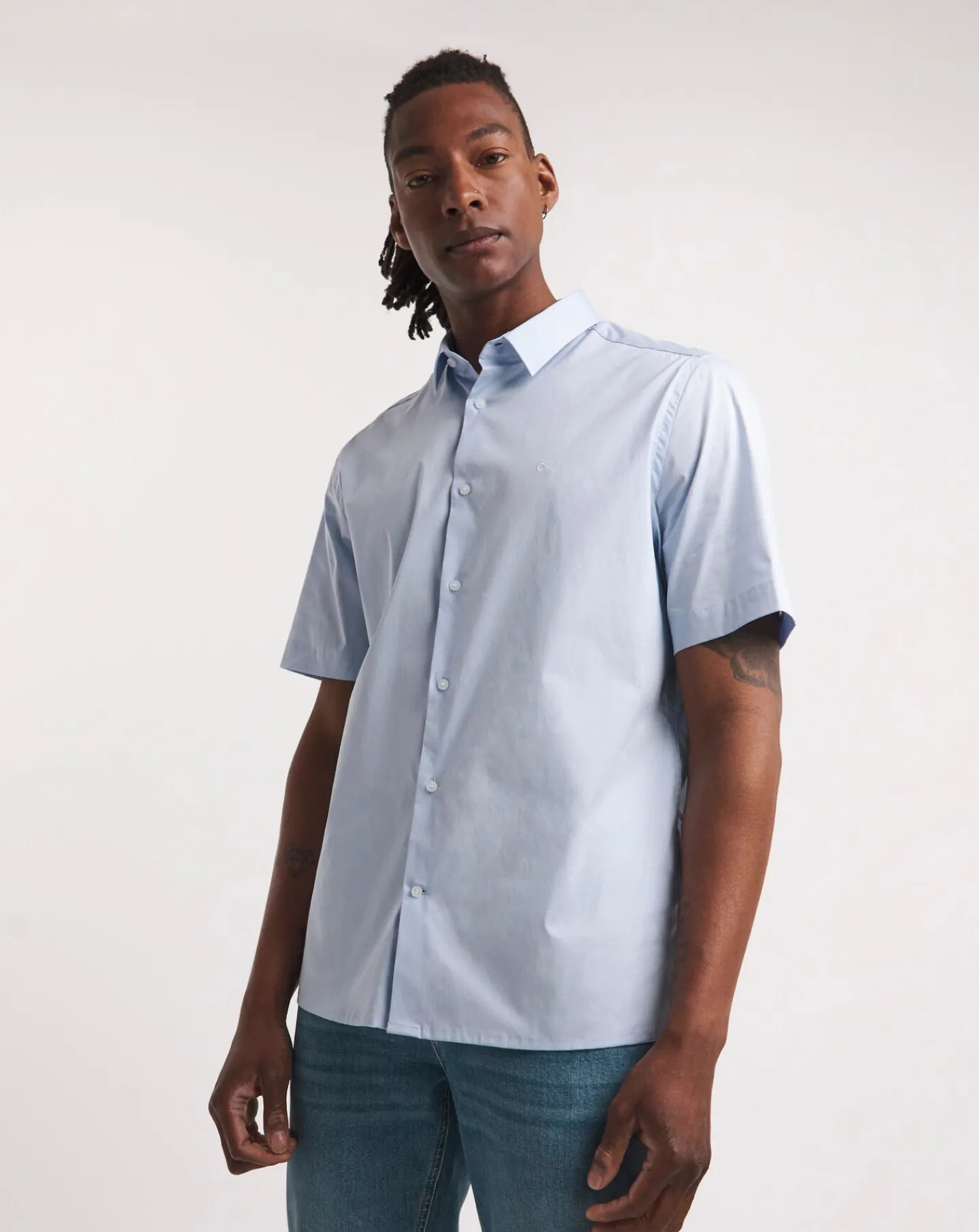 Calvin Klein Light Blue Stretch Shirt
