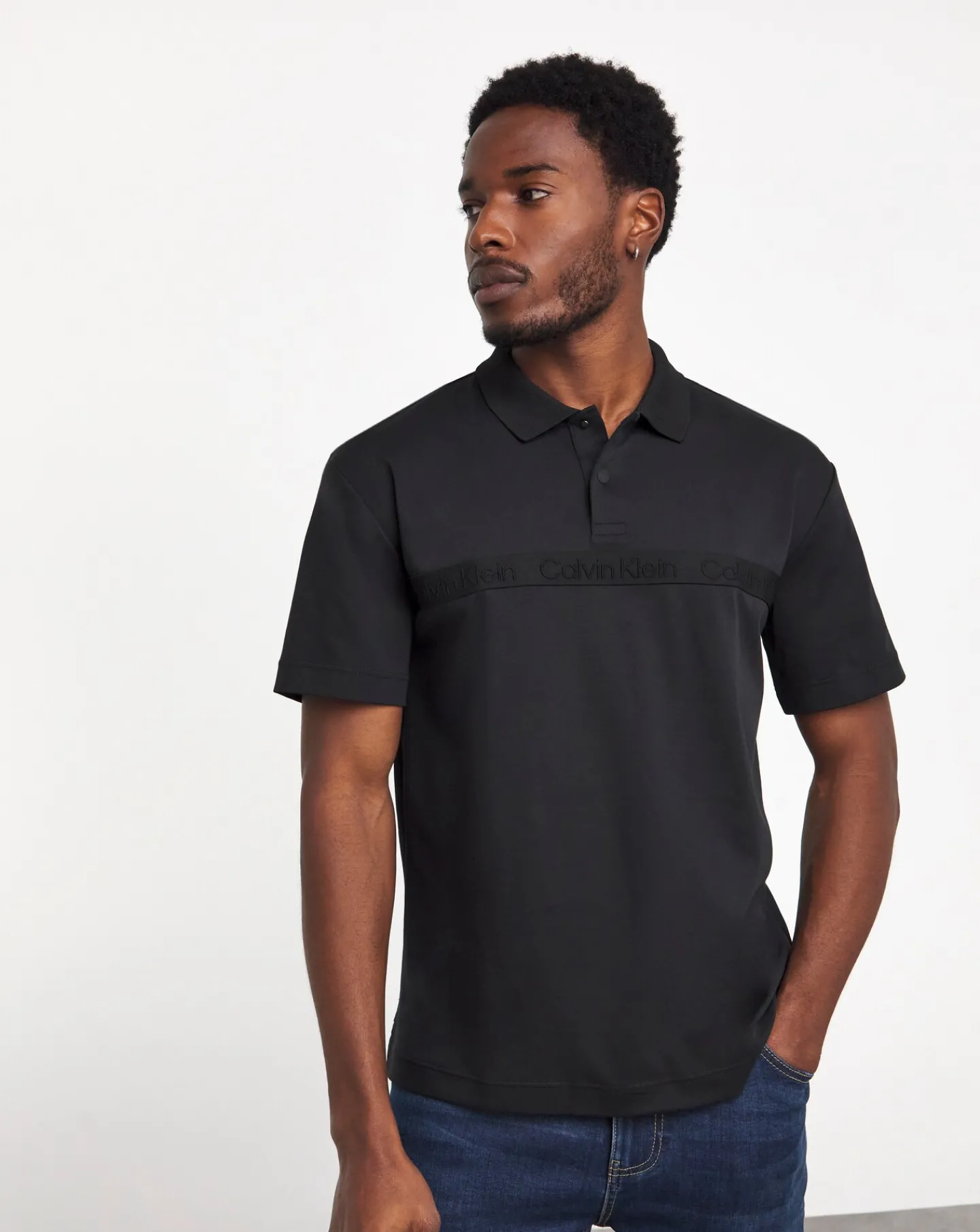 Calvin Klein Logo Taped Polo Shirt