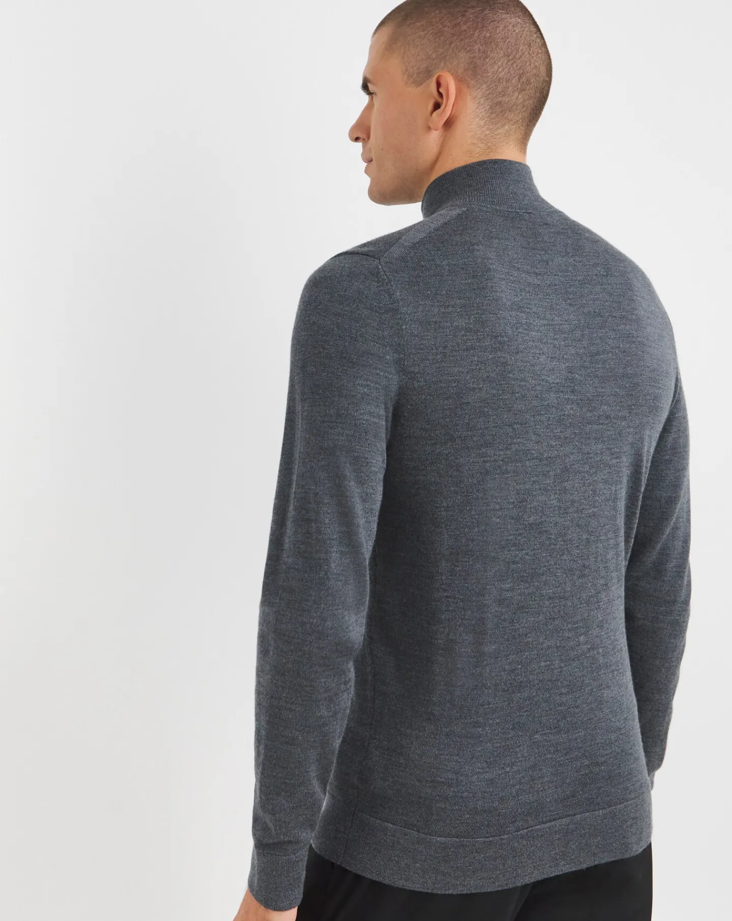 Calvin Klein Merino Quarter Zip Dark Grey Jumper