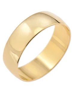 Jacamo 9Carat Yellow Gold Polished D Shape 6MM Wedding Ring
