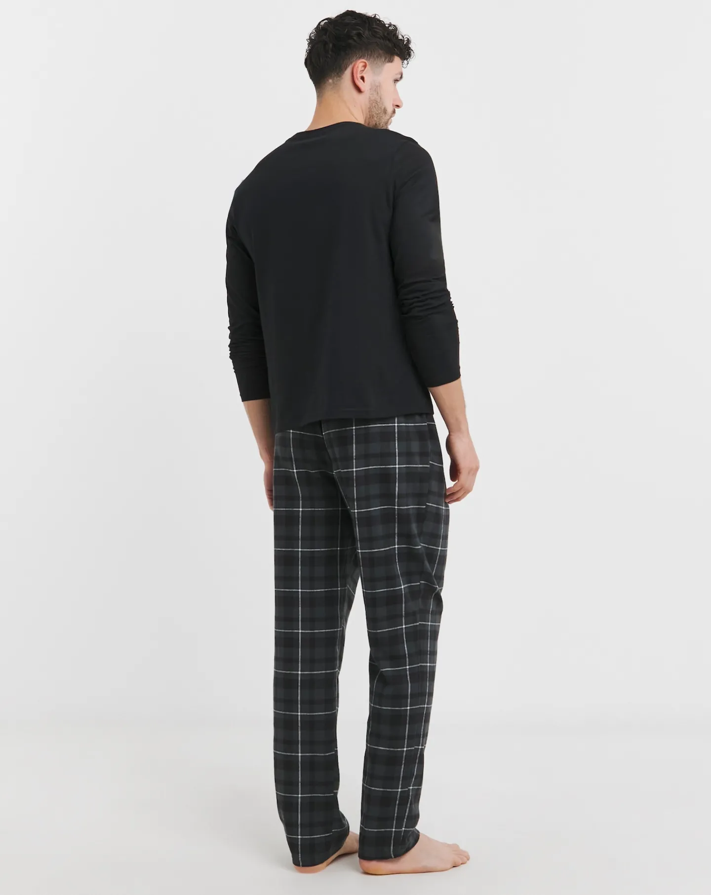 Jacamo Check Fleece Bottom Lounge Set