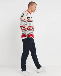 Jacamo Christmas Fairisle Relaxed Fit Jumper