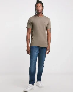 Calvin Klein Jeans CK Jeans Light Brown Embroidered Logo T-Shirt