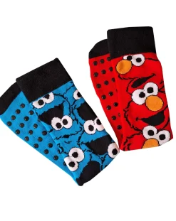 Licence Cookie & Elmo 2pk Slipper Socks