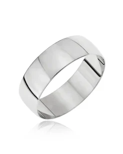 Jacamo 9ct White Gold D Shape Wedding Band
