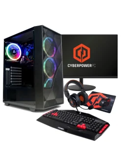 CyberPowerPC Eurus AMD Ryzen 5 5600G, 8GB RAM, 500GB NVMe SSD Gaming Bundle