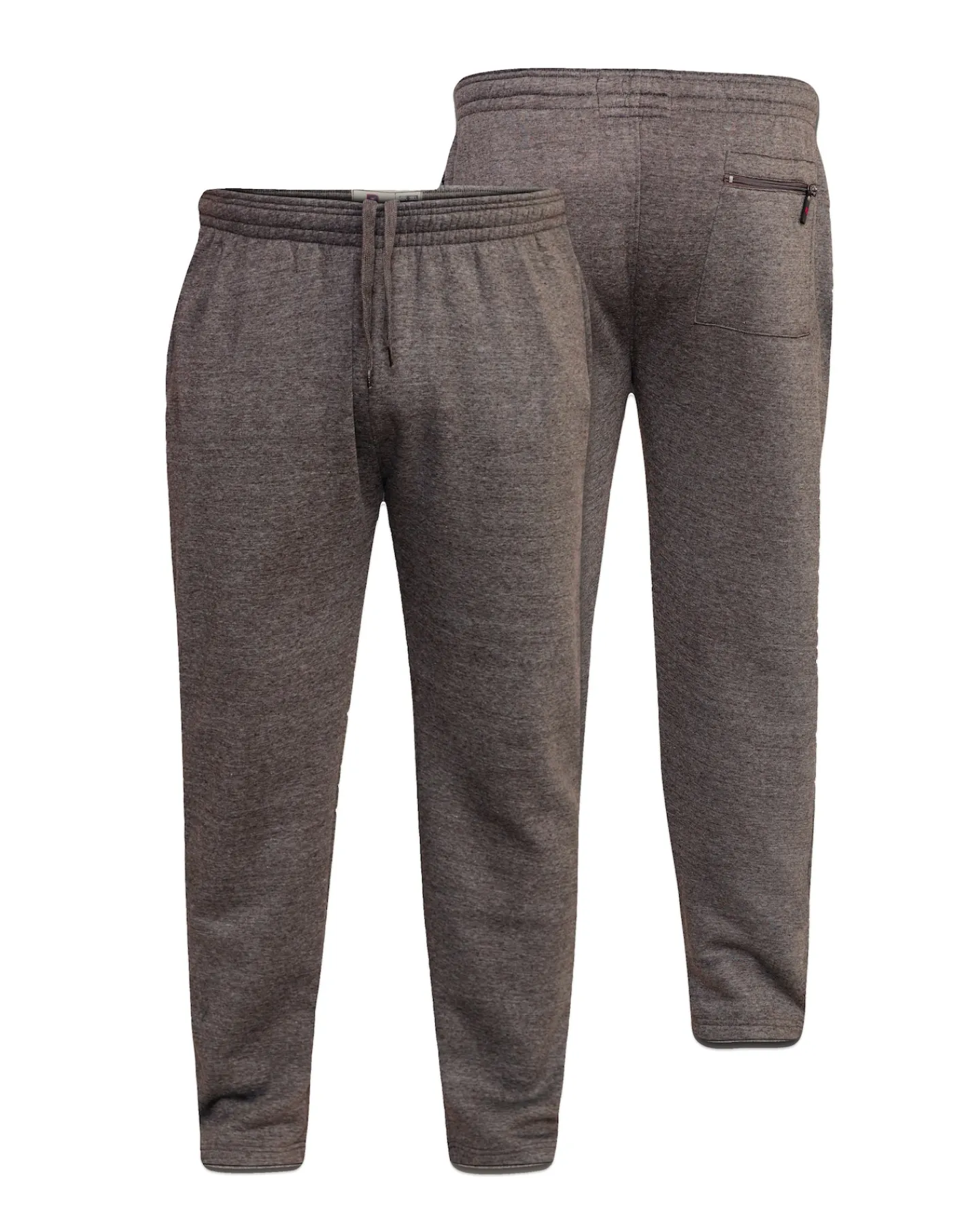 D555 Albert Heavy Weight Jogging Bottom With Open Hem & Zipper Pockets Grey
