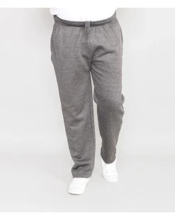 D555 Albert Heavy Weight Jogging Bottom With Open Hem & Zipper Pockets Grey