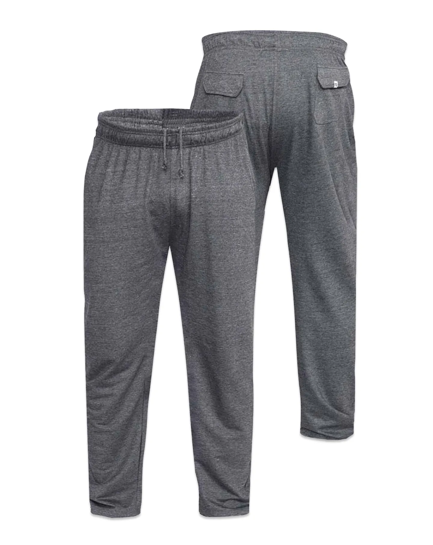 D555 Rory Lightweight Cotton Jogging Bottom With Open Hem & Zipper Pockets Grey