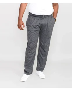 D555 Rory Lightweight Cotton Jogging Bottom With Open Hem & Zipper Pockets Grey