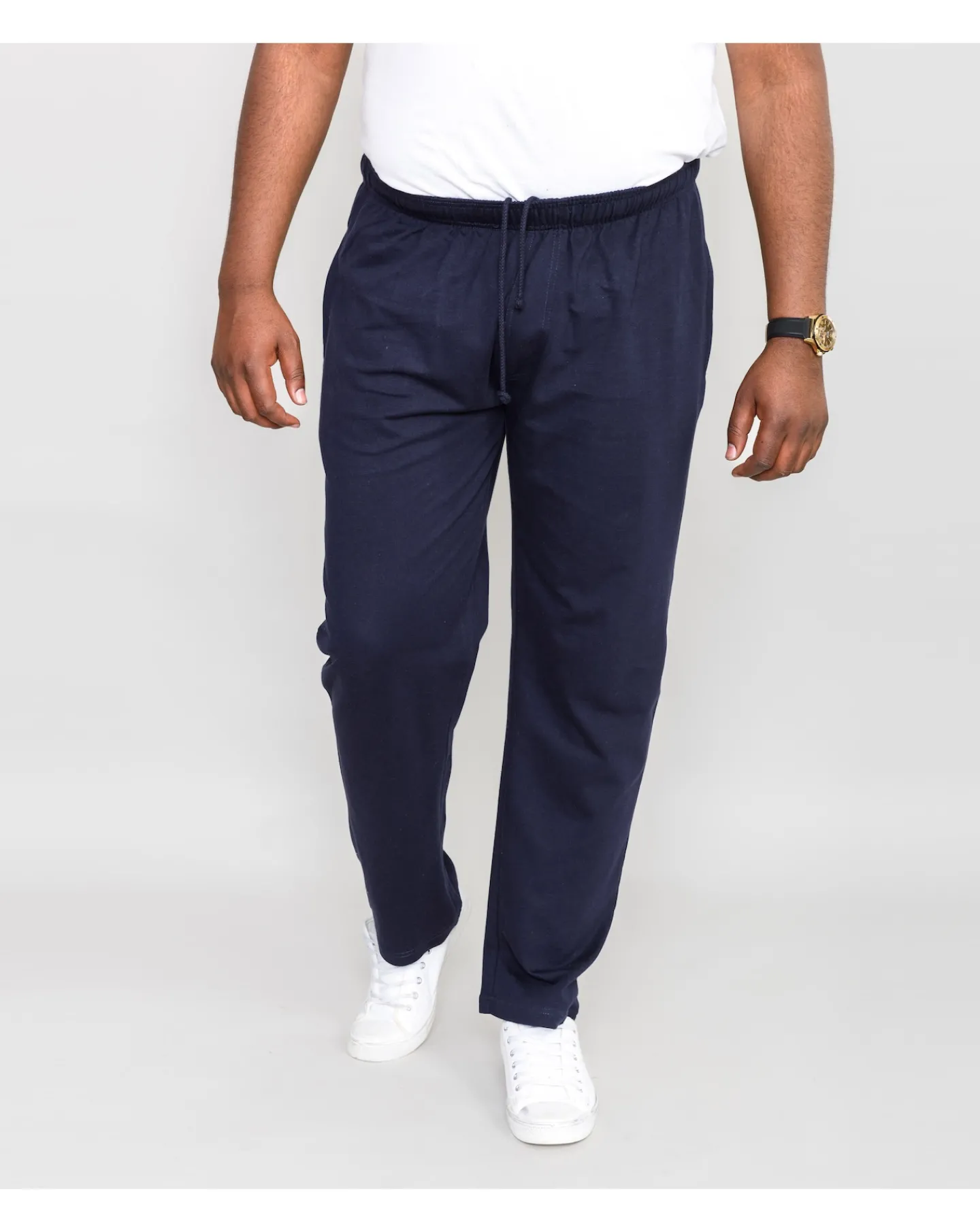D555 Rory Lightweight Cotton Jogging Bottom With Open Hem & Zipper Pockets