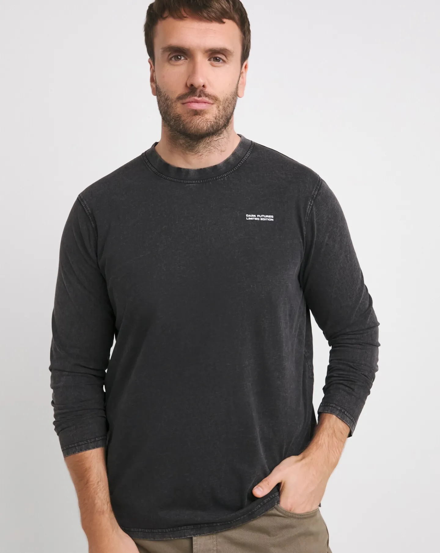 Jacamo Dark Futures Long Sleeve Dyed T-Shirt Long