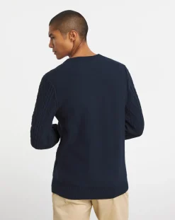 Jacamo Dark Cable Knit Crew Neck