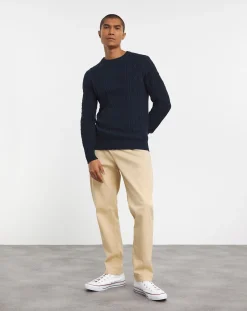 Jacamo Dark Cable Knit Crew Neck