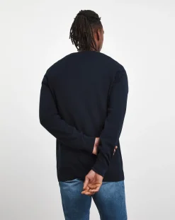 Jacamo Dark Cotton V Neck Knitted Jumper
