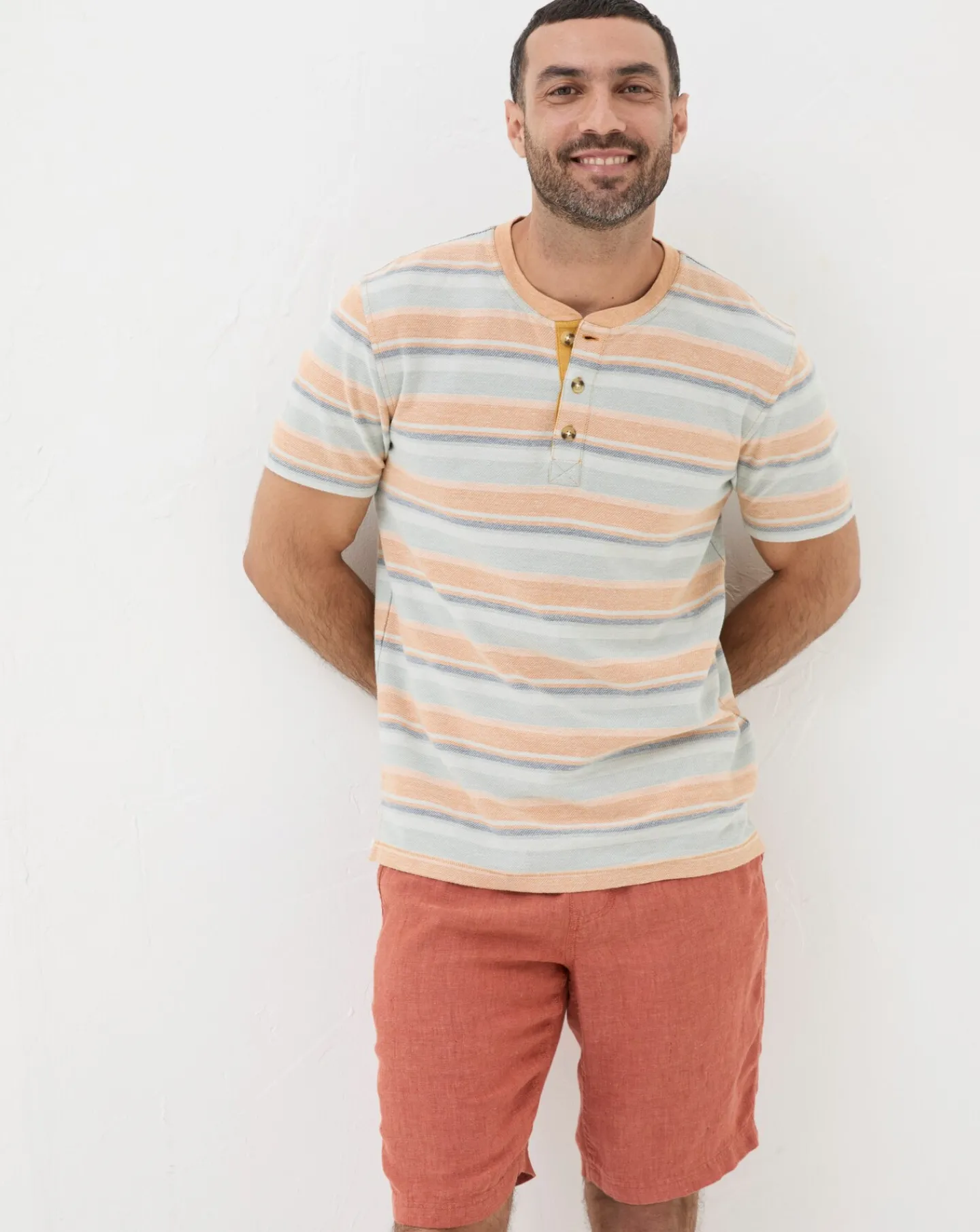 FatFace Trescowe Textured Stripe Polo