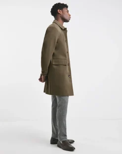 Jacamo Faux Wool Mac with Cuff Tabs