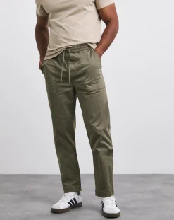Jacamo Garment Dyed Elasticated Tapered Trouser