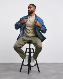 Jacamo Garment Dyed Elasticated Tapered Trouser