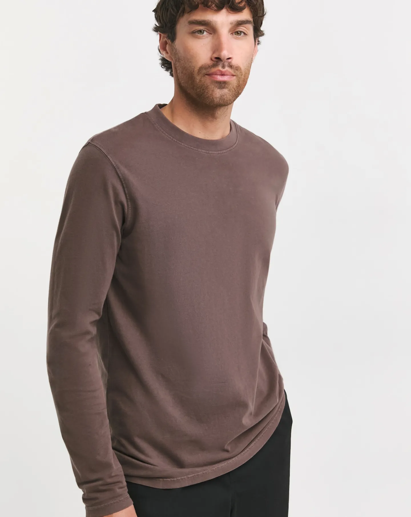 Jacamo Garment Dyed Long Sleeve T-Shirt Long