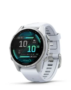 Garmin Fenix 8 43mm Amoled Smart Watch - with Whitestone Silicone Band